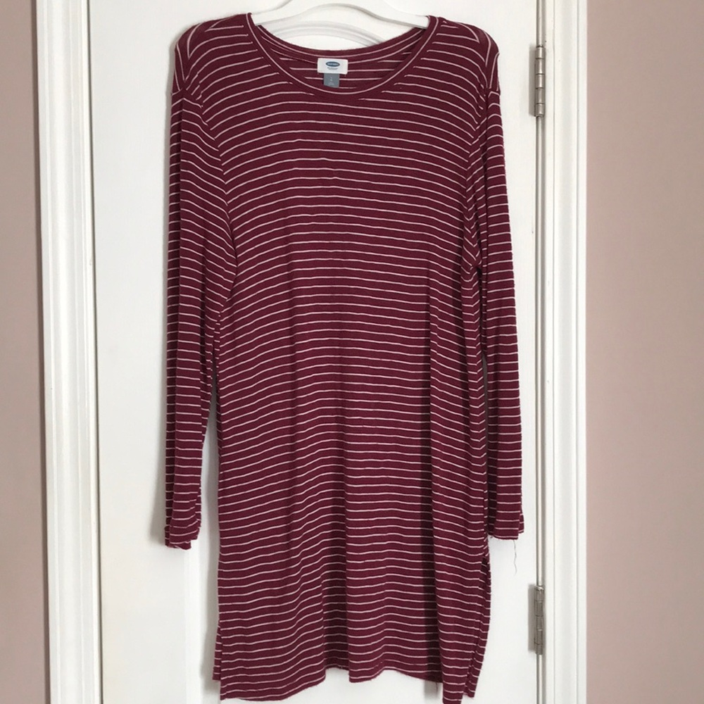 Red and white striped tunic